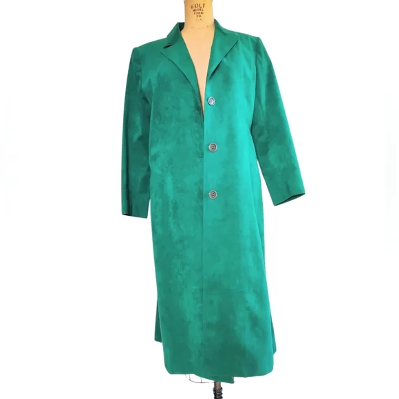 Ultra Suede Vintage Trench Jacket With Belt - Picture 2 of 7